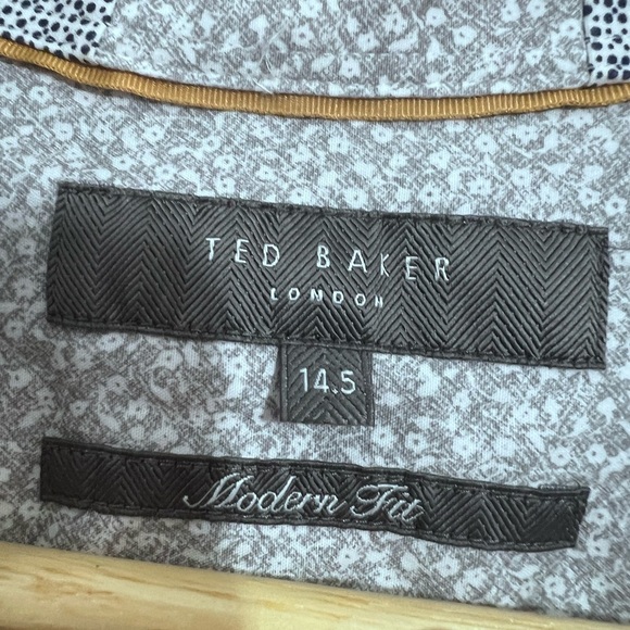 Ted Baker London Blue Button Down Shirt with Notched Collar - Picture 3 of 4